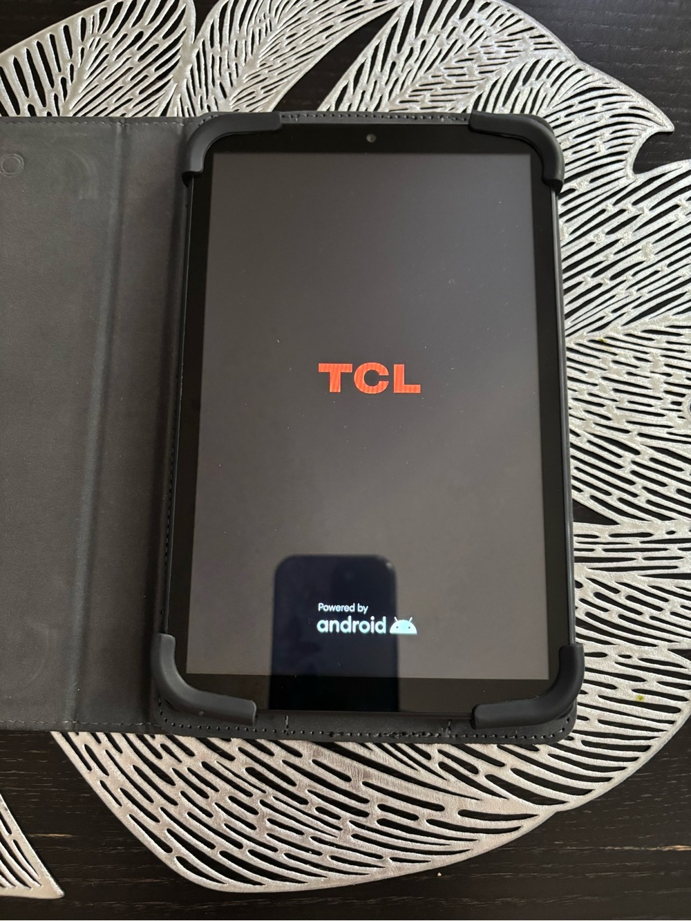 TCL Tablet with Black Case and Red Logo